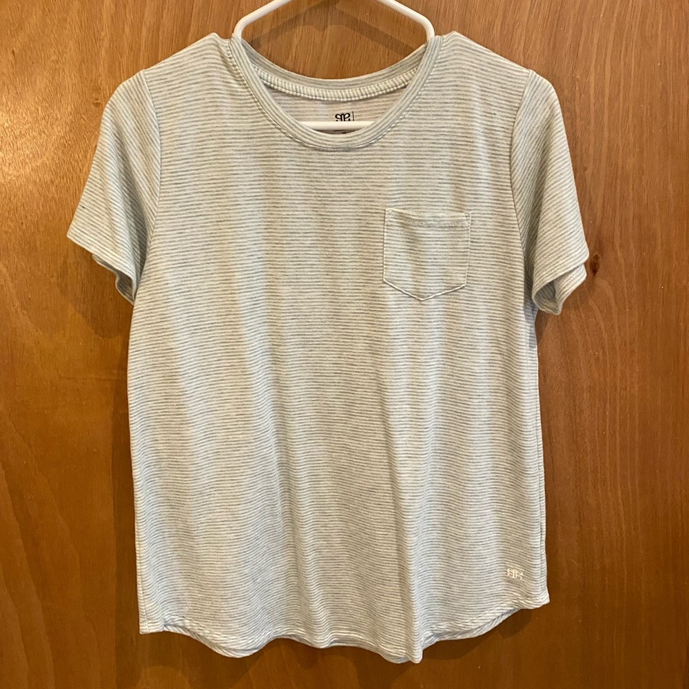 Albion fit basic tee light-green micro stripes